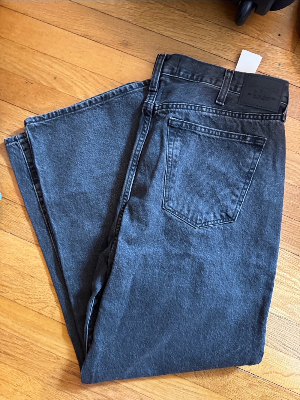 Abercrombie & Fitch Men's Rigid Denim Black-Washed Baggy Jeans 36x30